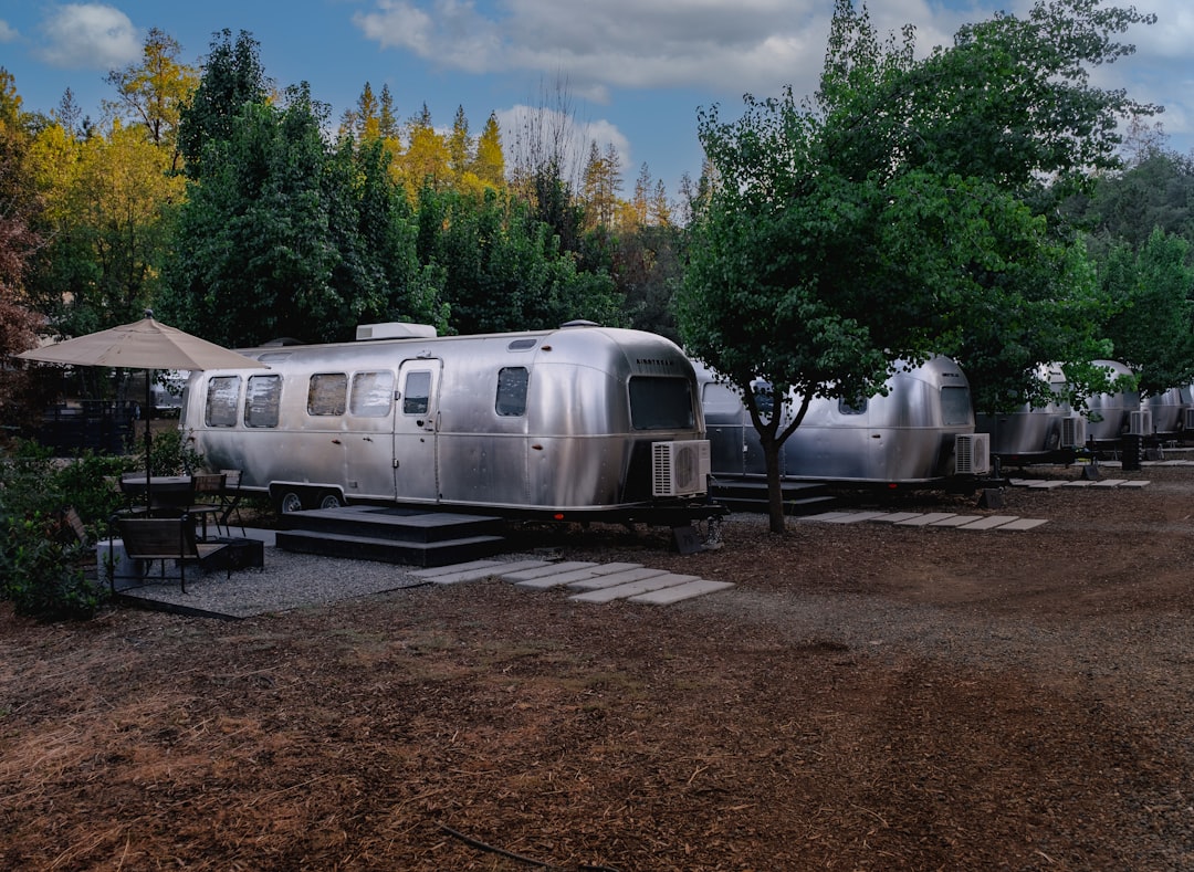 Airstream trailer in a scenic outdoor setting