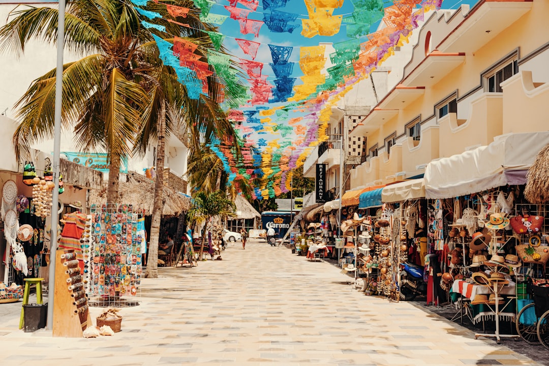 A quiet stretch of beach in Playa del Carmen, Mexico.